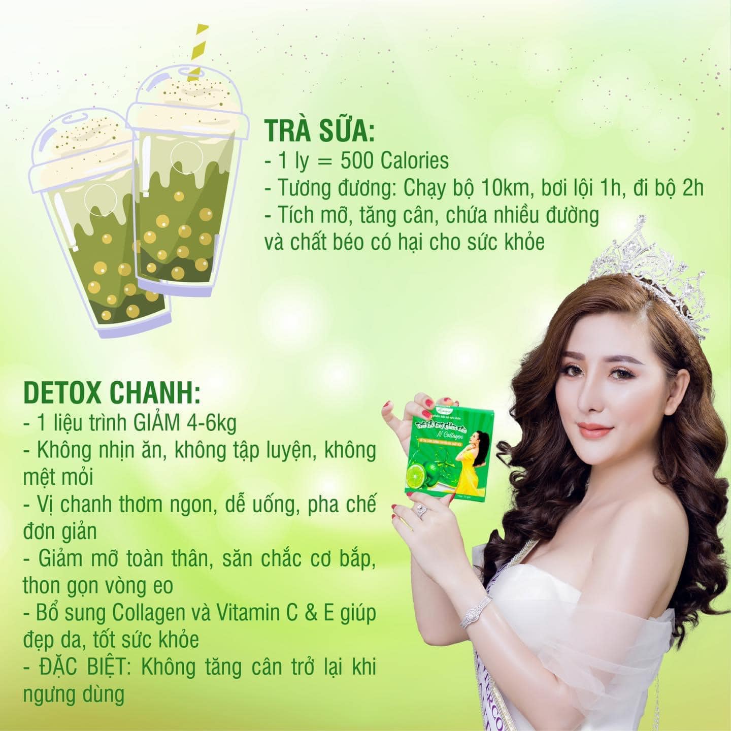 Detox Chanh Giảm Cân N Collagen giúp da đẹp dáng thon