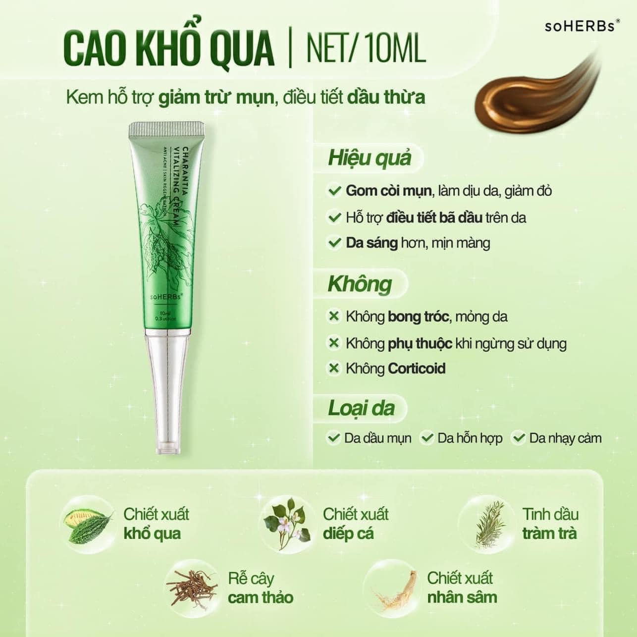 Cao Khổ Qua Giảm Mụn Soherbs  Sản phẩm Mụn Best Seller Soherbs nhà  hót top top