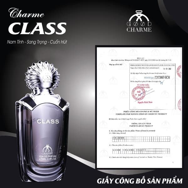 Charme Class là dòng nước hoa nam Charme Với tông mùi nam tính sang trọng cuốn hút