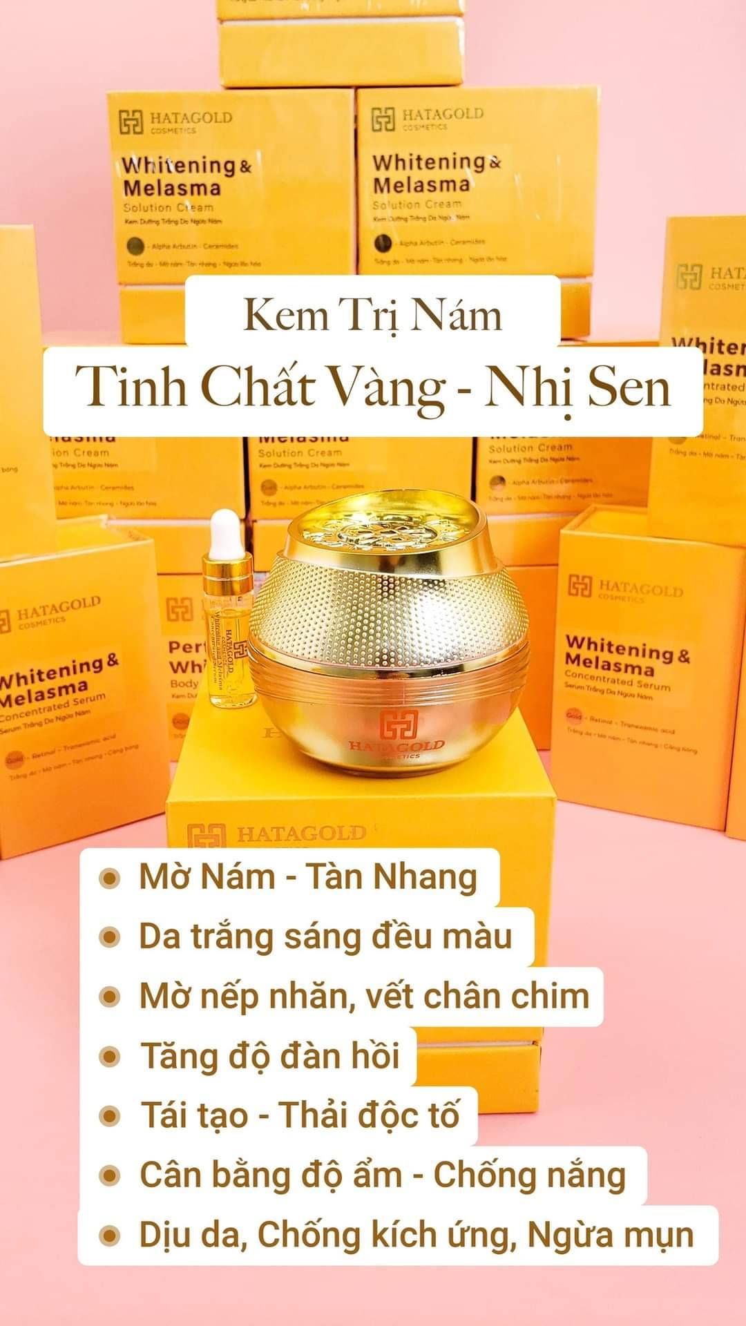 Nám da sẽ chẳng còn là nỗi sợ nếu bạn biết đến sản phẩm “Kem dưỡng trắng da trị nám Nano Vàng” của nhà Hatagold