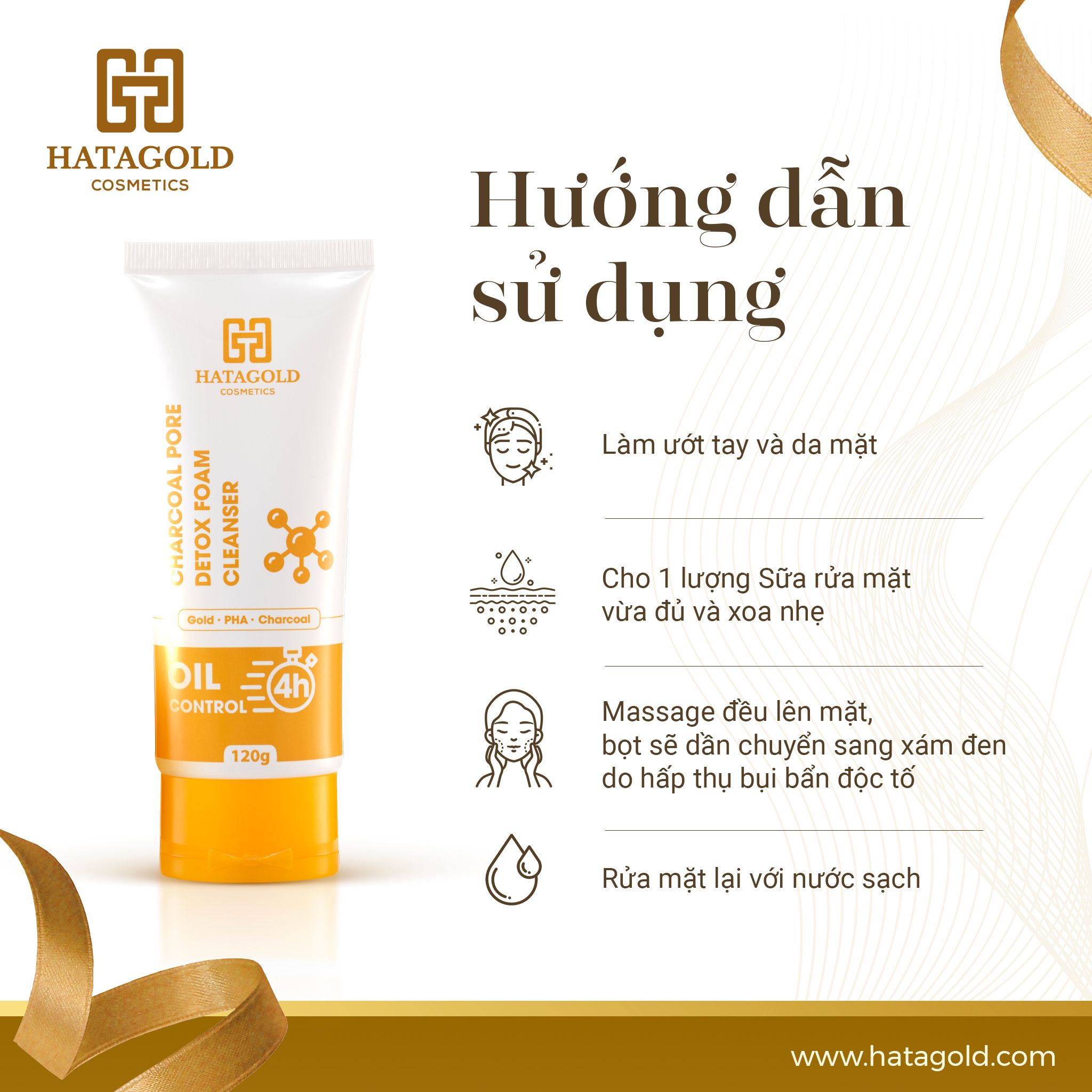 Sữa Rửa Mặt Thải Độc Than Hoạt Tính sẽ giúp Detox Hatagold