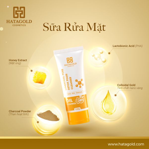 Sữa Rửa Mặt Thải Độc Than Hoạt Tính sẽ giúp Detox Hatagold