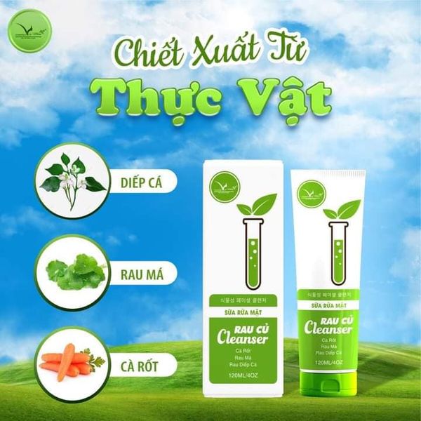 Sữa rửa mặt rau củ công nghệ Hàn Quốc của nhà Vip White