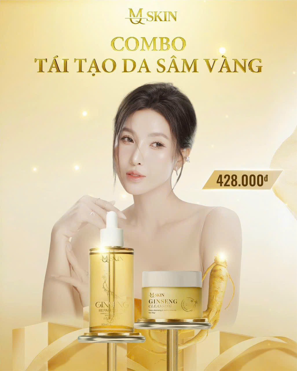 Tái sinh nhan sắc giữ gìn nét xuân với tái tạo da Nhân Sâm Vàng thế hệ mới MQ Skin
