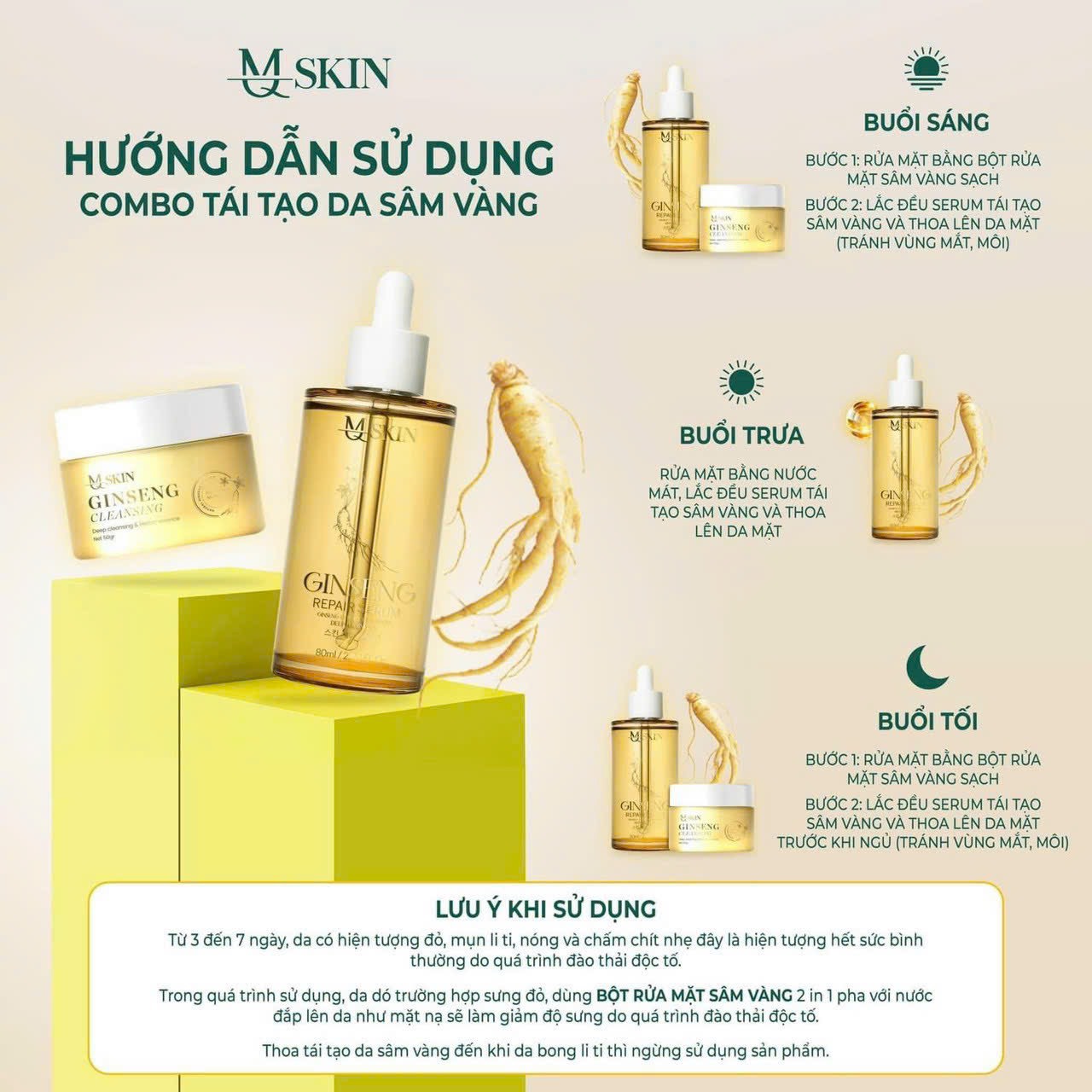 Tái sinh nhan sắc giữ gìn nét xuân với tái tạo da Nhân Sâm Vàng thế hệ mới MQ Skin