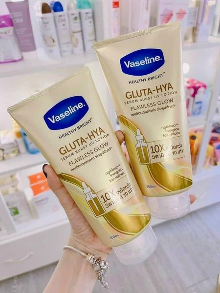 Sữa Dưỡng Thể Vaseline 10X Vàng Healthy Bright Gluta Hya Serum Flawless Glow Xịn hơn - mịn hơn - trắng hơn