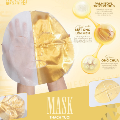 Mặt Nạ Thạch Collagen Meea Organic Màu Vàng Royal Jelly Mask