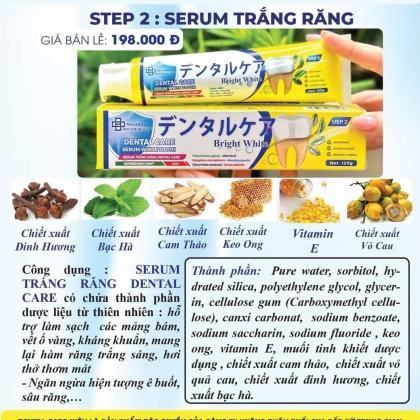 Combo Serum Trắng Răng Dental Care + Nước Súc Miệng Dental Care Nha Khoa Doctor Beauty Tặng Bột Trắng Răng