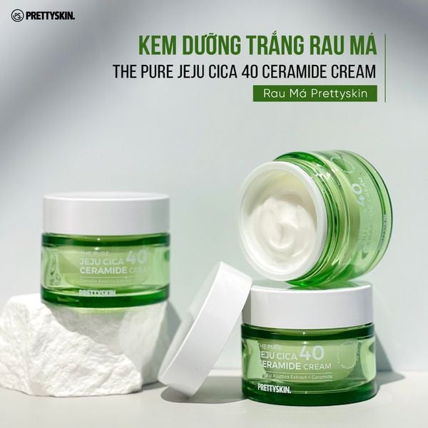 Kem dưỡng trắng da rau má The Pure Jeju Cica 40 Ceramide Cream