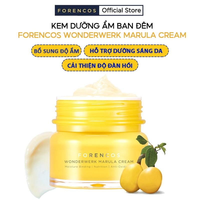 Kem Dưỡng Ẩm, Trắng Da, Cải Thiện Nám, Ngăn Ngừa Lão Hóa Da Ban Đêm Forencos Wonderwerk Marula Cream 50ml