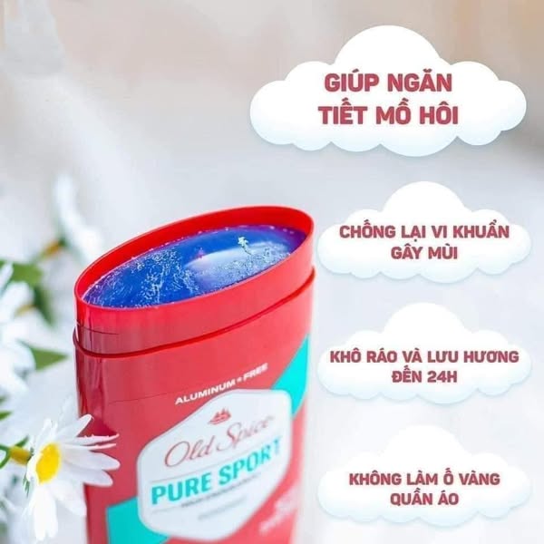 Sáp Khử Mùi Old Spice Hương Pure Sport Màu Đỏ 85g - Dành Cho Cả Nam&Nữ