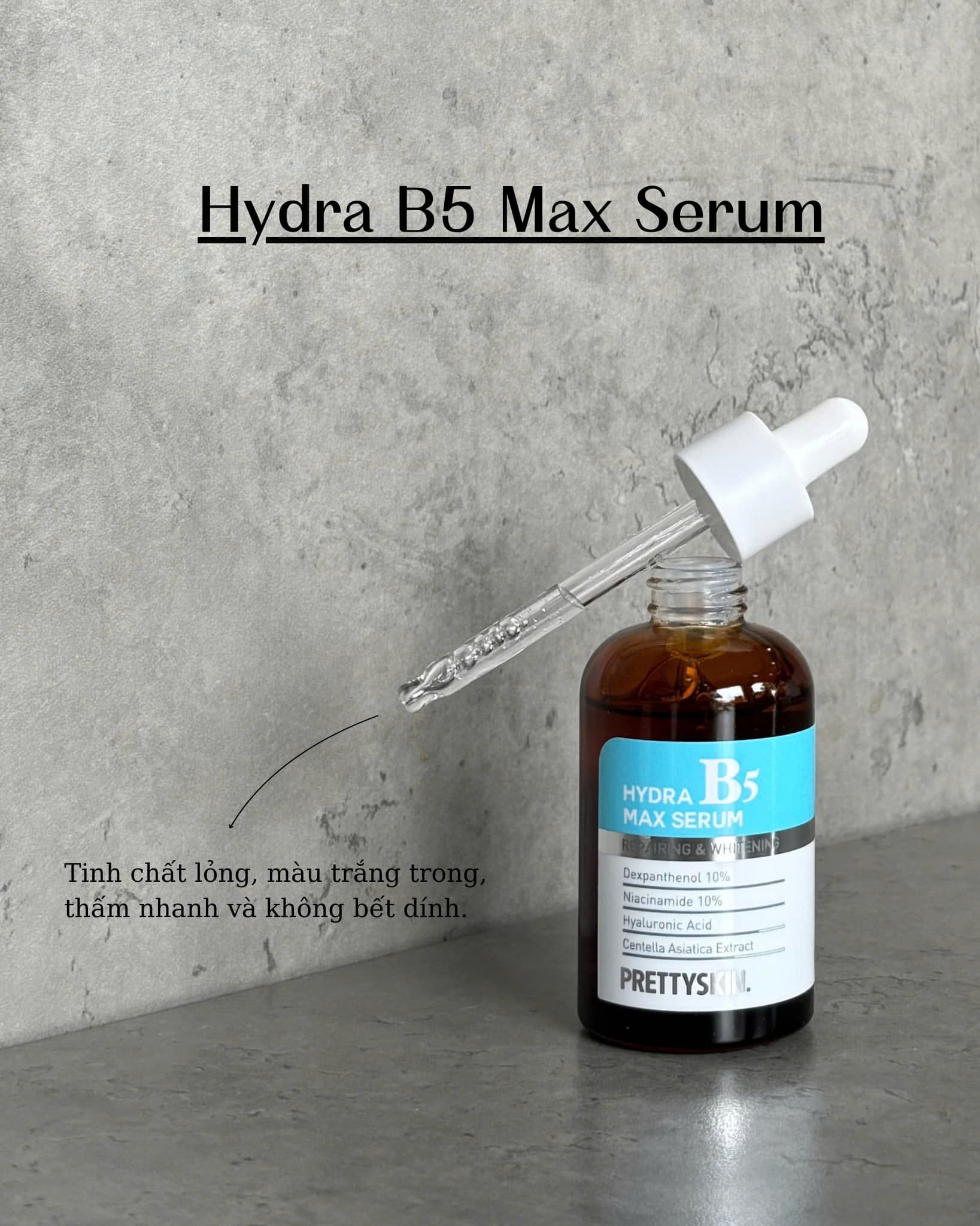 Combo 2 Tinh chất phục hồi dưỡng trắng Hydra B5 Max Serum và Kem dưỡng phục hồi dưỡng trắng Hydra B5 Derma Repair Cream
