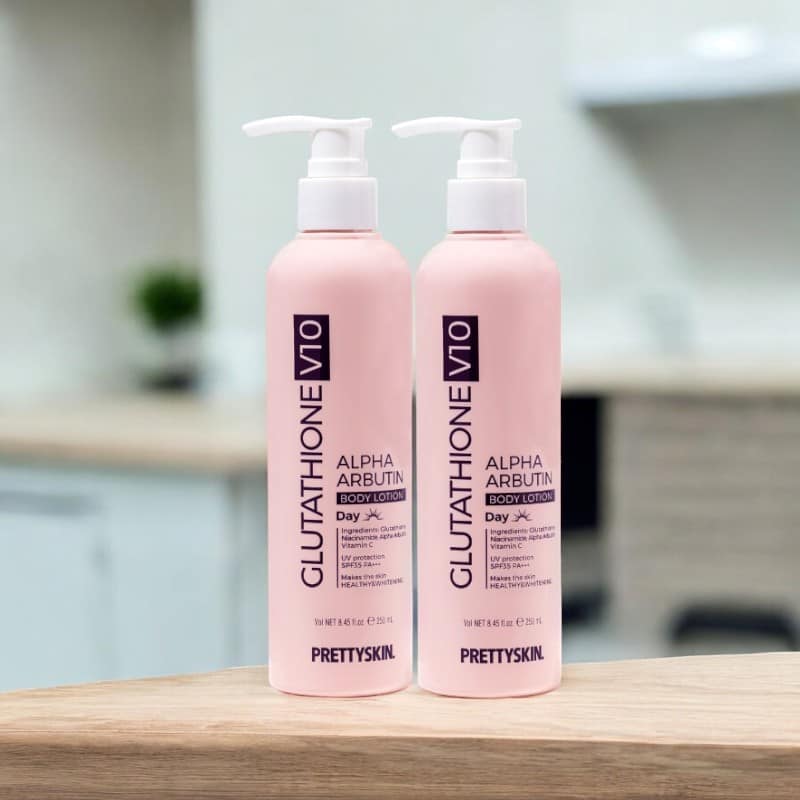 Dưỡng Thể Trắng Da Chống Nắng Ban Ngày PrettySkin Body Glutathione V10 Alpha Arbutin Body Lotion 250ml