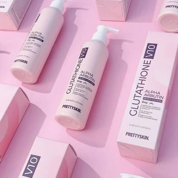 Dưỡng Thể Trắng Da Chống Nắng Ban Ngày PrettySkin Body Glutathione V10 Alpha Arbutin Body Lotion 250ml