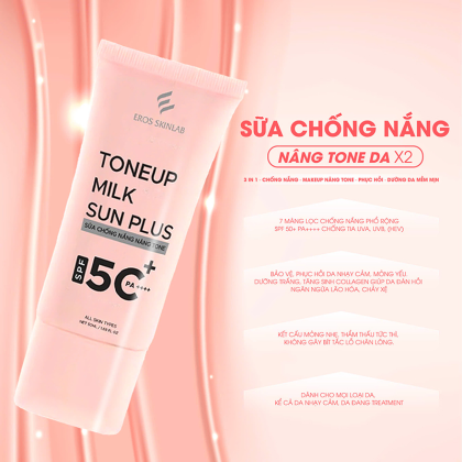 Kem Chống Nắng Eros Skinlab Tone Up White Milk Sunplus SPF 50+ PA++++ 50ml