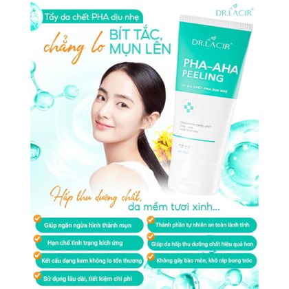 Tẩy Tế Bào Chết Mặt Dr Lacir PHA-AHA Peeling  120g nói không với bào mòn kích ứng