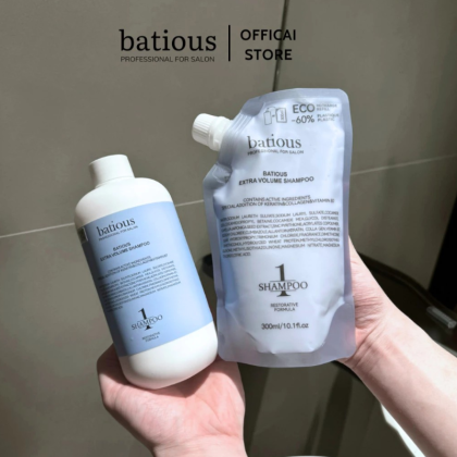 Dầu Gội Refill Batious Extra Volume Shampoo Màu Xanh Dạng Túi 300ml  giúp tóc khỏe đẹp
