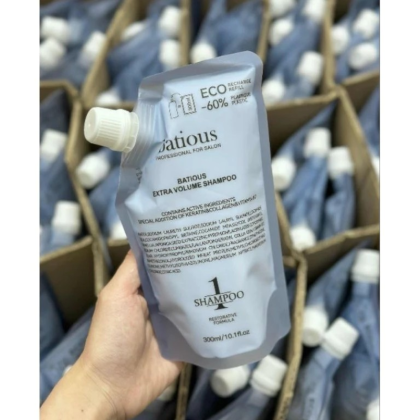 Dầu Gội Refill Batious Extra Volume Shampoo Màu Xanh Dạng Túi 300ml  giúp tóc khỏe đẹp