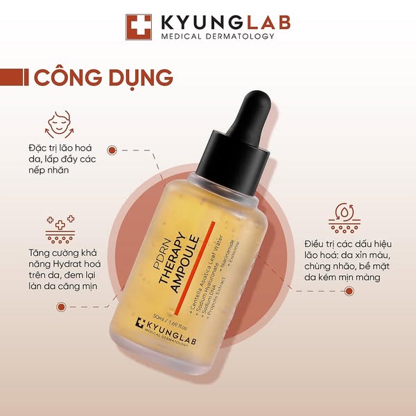 Serum Tế Bào Gốc Phục Hồi KyungLab PDRN mang lại trải nghiệm hiệu quả trong vấn để đẩy lùi và cải thiện lão hóa