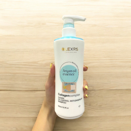 Combo Gội Xả Collagen Olexrs Argan Oil Essence Màu Xanh 500ml cho tóc bết nhiều gàu
