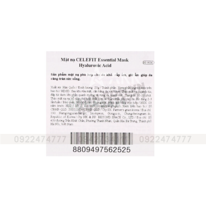 Mặt Nạ Celefit Essential Mask Hyaluronic Acid