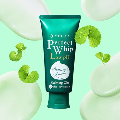 Sữa Rửa Mặt Senka Perfect Whip Low pH Calming Cica Cho Da Nhạy Cảm Chai 100g