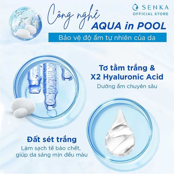 Sữa Rửa Mặt Senka  Perfect White Clay 120g  Chiết Xuất Đất Sét Trắng Làm Đều Màu Da