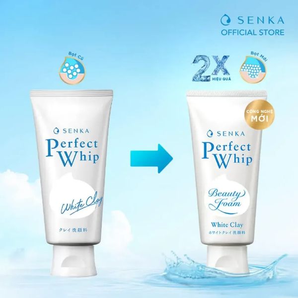 Sữa Rửa Mặt Senka  Perfect White Clay 120g  Chiết Xuất Đất Sét Trắng Làm Đều Màu Da