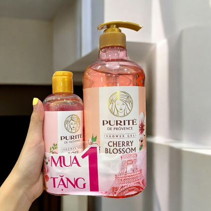 Sữa Tắm Purité Sáng Mịn Da Hương Hoa Anh Đào 850ml với hương thơm tự nhiên ngọt ngào quyến rũ