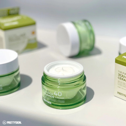 Kem Dưỡng Rau Má, Dưỡng Trắng PrettySkin The Pure Jeju Cica 40 Ceramide Cream 52ml
