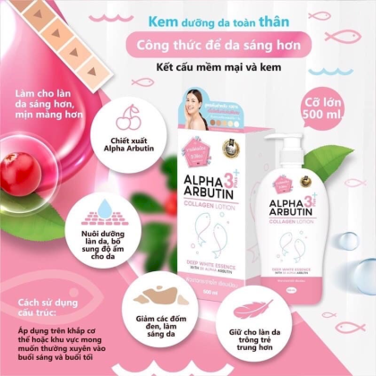 Sữa Dưỡng Trắng Body Alpha Arbutin Collagen Lotion 500ml