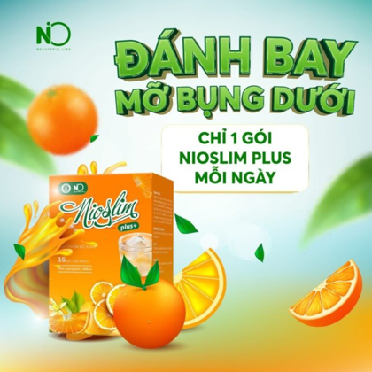 Siro giảm cân NioSlim Plus +  Vị Cam Thơm Ngon 15 Gói - Tặng 1 Hũ Detox Rau Xanh