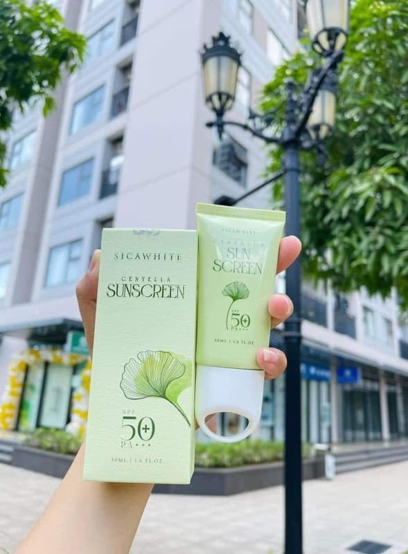 Kem Chống Nắng Rau Má Sica White Centella dưỡng trắng da cấp ẩm và chống các tia UVA  UVB