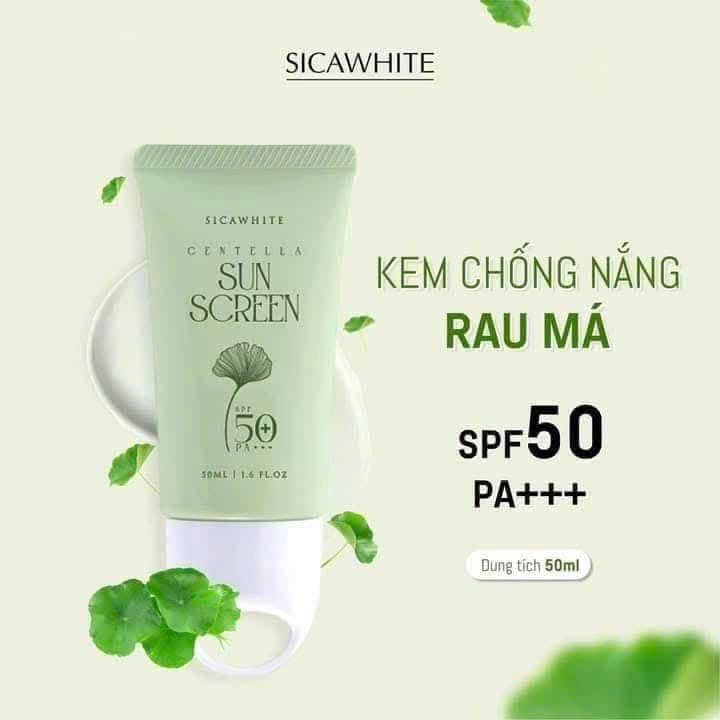 Kem Chống Nắng Rau Má Sica White Centella dưỡng trắng da cấp ẩm và chống các tia UVA  UVB