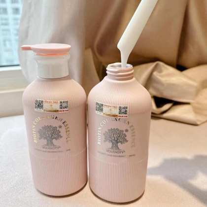 Dầu gội xả hấp dầu dưỡng tóc Biotin collagen essence pink 500ml
