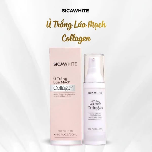 ủ trắng Lúa mạch nhà Sica White này siêu tiện lợi với chất kem sánh mịn