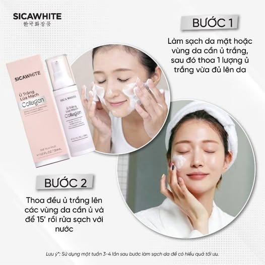ủ trắng Lúa mạch nhà Sica White này siêu tiện lợi với chất kem sánh mịn