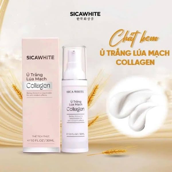 ủ trắng Lúa mạch nhà Sica White này siêu tiện lợi với chất kem sánh mịn