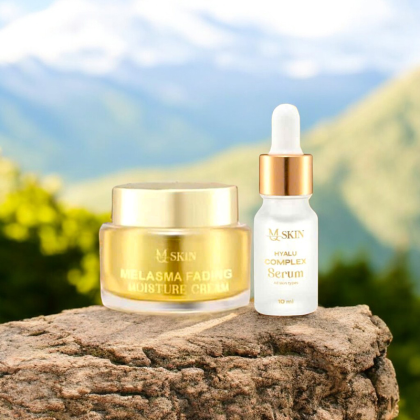 Combo Kem Face Nhân Sâm Ban Đêm MQ Skin Melasma Fading Moisture Cream + Serum Hyalu Complex