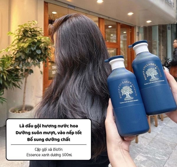 Set Gội, Xả Biotin & Collagen Essence Voudioty  500ML