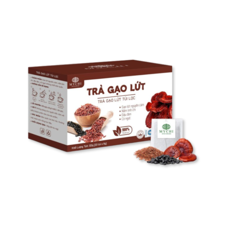Trà Giảm Cân Gạo Lứt Mychi 120g - Hộp 20 Túi x 6g