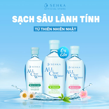 Nước Tẩy Trang Senka All Clear Micellar Màu Xanh Lá 230ml Dành Cho Da Dầu Nhờn
