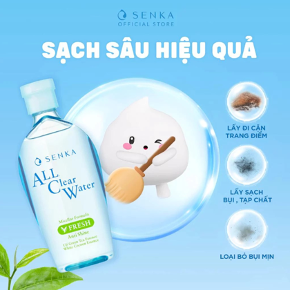 Nước Tẩy Trang Senka All Clear Micellar Màu Xanh Lá 230ml