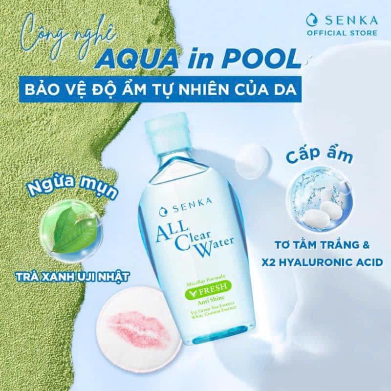 Nước Tẩy Trang Senka All Clear Micellar Màu Xanh Lá 230ml