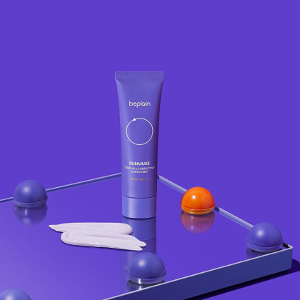 kem chống nắng Beplain Sunmuse Tone Up & Correcting Sunscreen với màu tím