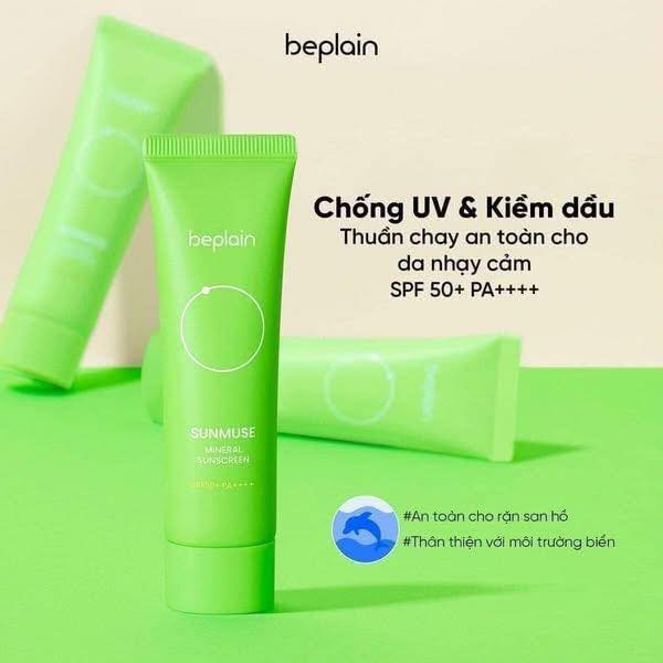 Kem Chống Nắng Beplain Sunmuse Màu Xanh Lá xa lánh mọi tác nhân kích ứng