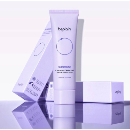 Kem Chống Nắng Beplain Nâng Tông Da Sunmuse Tone Up & Correcting Matte Sunscreen 50ml Màu tím nhạt