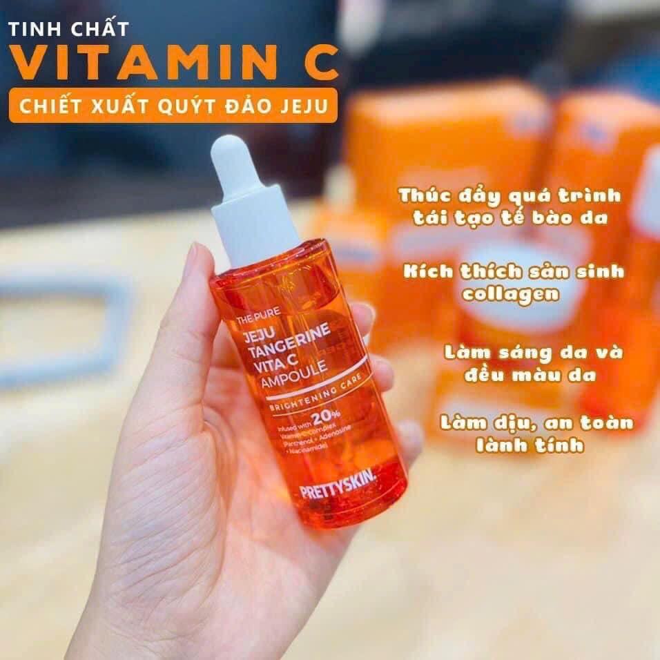 Serum Trắng Da Prettyskin The Pure Jeju Tangerine Vita C Ampoule 52ml
