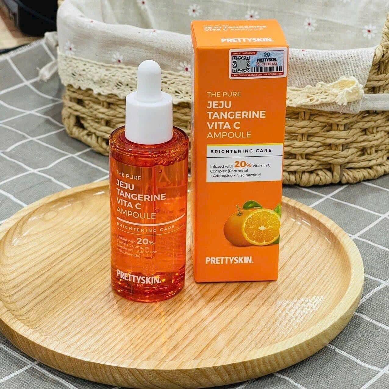 Serum Trắng Da Prettyskin The Pure Jeju Tangerine Vita C Ampoule 52ml
