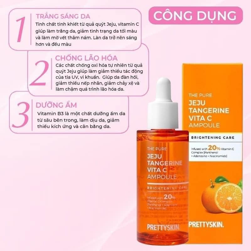 Tinh Chất Dưỡng Sáng Da Vita C Pretty Skin The Pure Jeju Tangerine Vita C Ampoule